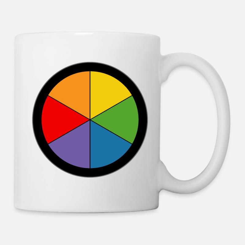 Regenbogen Farbkreis - Tasse - Weiß