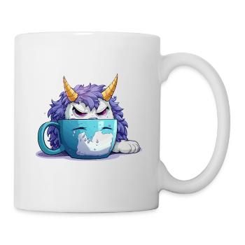 Grumpy monster in a coffee mug - Mug - white - Right