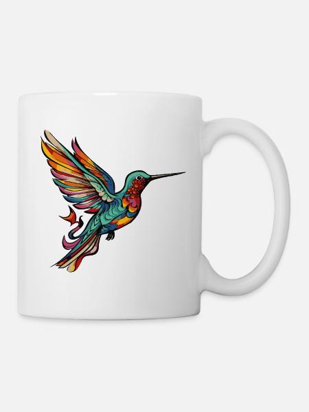 Kolibri Vogel Comic - Tasse - Weiß