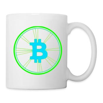Bitcoin Wireframe Speed Future Vector - Mug - white - Right