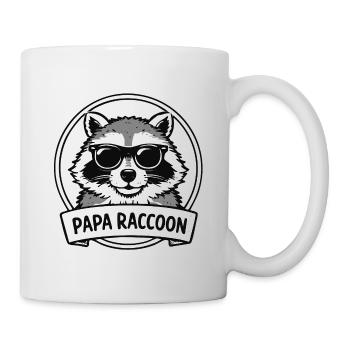 Dad raccoon with sunglasses - Mug - white - Right