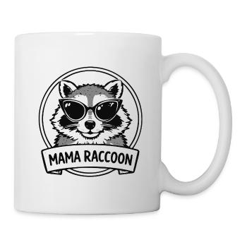 Maman Raton laveur avec lunettes de soleil Logo - Mug blanc - blanc - Droite