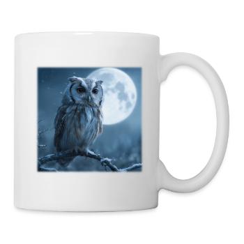 Snow Owl Full Moon Magical Winter Night - Mug - white - Right