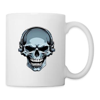 Skull with headphones illustration - Mug - white - Right