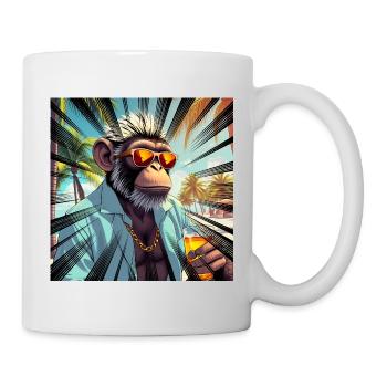 Resort style tropical monkey - Mug - white - Right