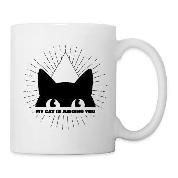MON CHAT TE JUGE - Mug blanc - blanc - Droite