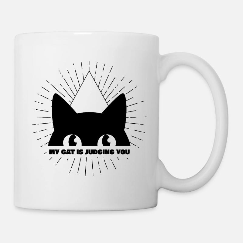 MY CAT IST JUDGING YOU - Tasse - Weiß