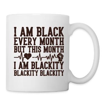 Blackity Black Month Heartbeat Fist - Mug - white - Right