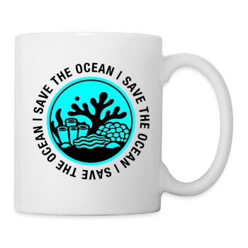Rettet den Ozean - Tasse - Weiß - Rechts
