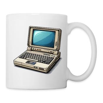 Laptop Retro Computer Vintage Style Illustration - Mug - white - Right