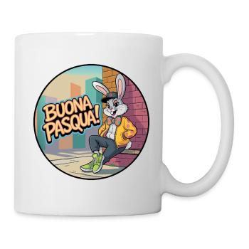 Urban Rabbit : Joyeuses Pâques ! - Mug blanc - blanc - Droite