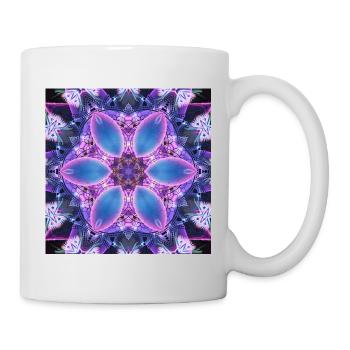 Neon-Lotus Kaleidoskop - Tasse - Weiß - Rechts