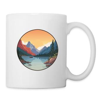 Calm mountain lake – Nature and serenity - Mug - white - Right