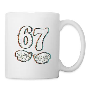 T-shirt mème 67, bug sur le t-shirt Funny Six Seven - Mug blanc - blanc - Droite