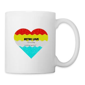 Amour rétro au cœur en dégradé coloré - Mug blanc - blanc - Droite
