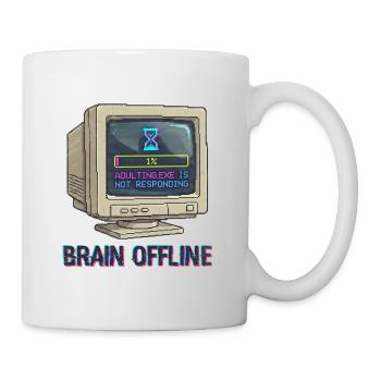 Brain Offline Retro-Monitor - Tasse - Weiß - Rechts