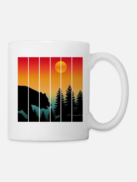 BEAR WILDLIFE SUNSET NATURE - Mug - white