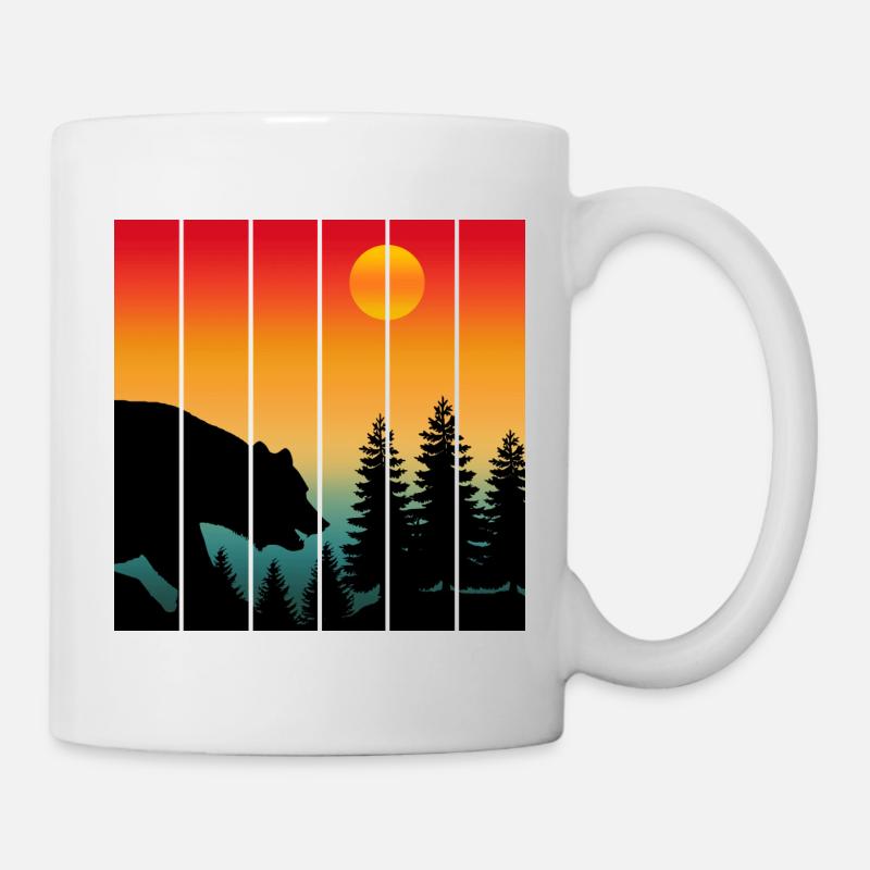 FAUNE DES OURS AU COUCHER DU SOLEIL NATURE - Mug blanc - blanc