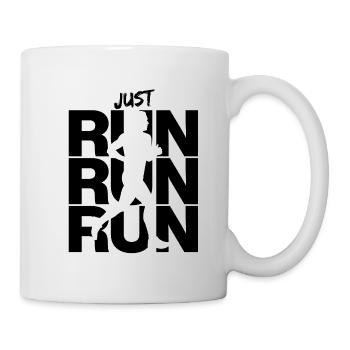 JUST RUN RUN RUN, JOGGING RUNNING RUNNING INTENT FIT - Mug - white - Right