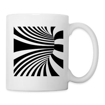 Monochromer Spiralfluss - Tasse - Weiß - Rechts