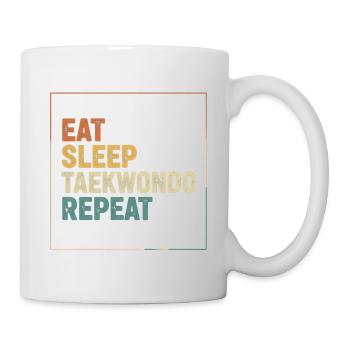 Mange, dors, Taekwondo, répète - Mug blanc - blanc - Droite