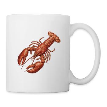 Lobster in embroidered look (printed) - Mug - white - Right