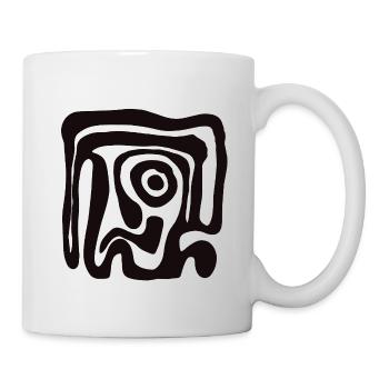 Schwarze Abstraktspirale - Tasse - Weiß - Rechts