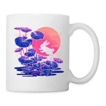 Neon bunny lotus forest in the evening light - Mug - white - Right