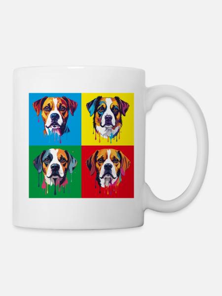 Dog Pop Art Portrait - Mug - white