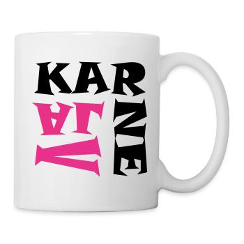 Karneval in Pink/Schwarz - Tasse - Weiß - Rechts