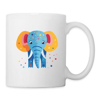 Bunter Elefantenkonfetti - Tasse - Weiß - Rechts