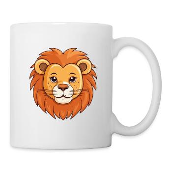 Löwenkopf Karikatur - Tasse - Weiß - Rechts
