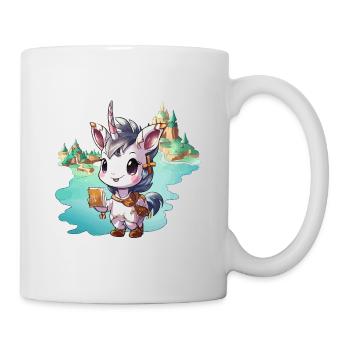 Small Unicorn with Book by the Lake - Mug - white - Right
