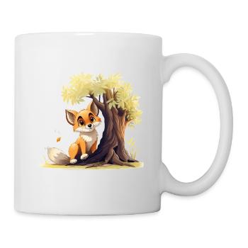 Waldfuchs am goldenen Baum - Tasse - Weiß - Rechts