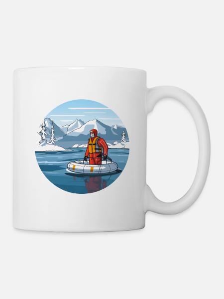 Alpine Rettungsfahrt im Eissee - Tasse - Weiß