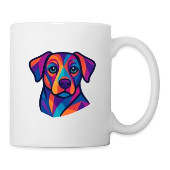 Colorful Geometric Dog Portrait - Mug - white - Right