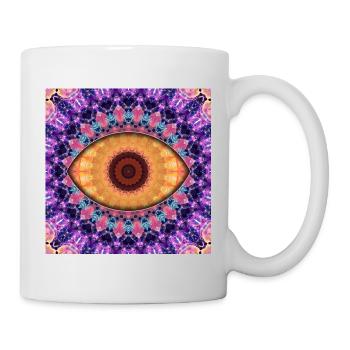 Kaleidoskopisches Augenmandala - Tasse - Weiß - Rechts
