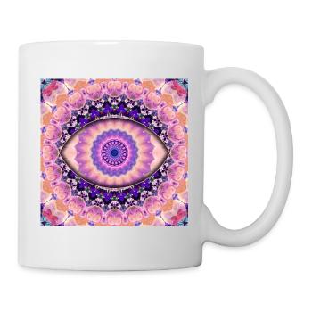 Kaleidoskopisches Augenmandala - Tasse - Weiß - Rechts