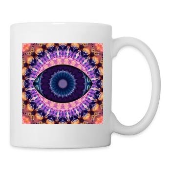 Kaleidoskopisches Augenmandala - Tasse - Weiß - Rechts