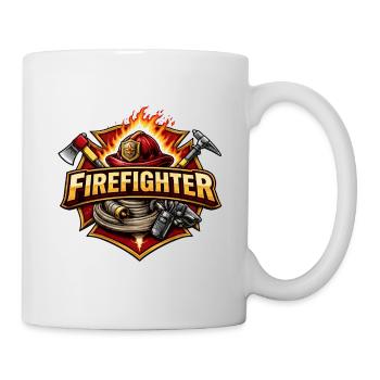 Firefighter Hero Emblem Fire Brigade - Mug - white - Right