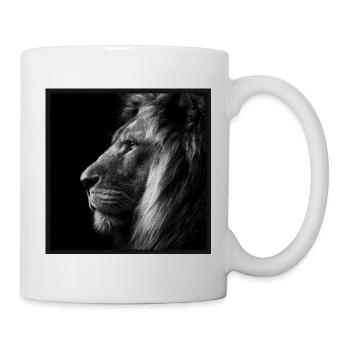 Majestic Lion Noble Black and White Portrait - Mug - white - Right