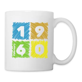 66. Écussons Geburtstag Farbige depuis 02/1960 - Mug blanc - blanc - Droite