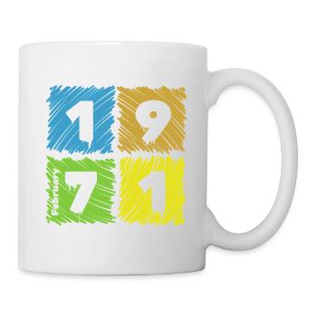 Patches colorées pour le 55e anniversaire depuis 02/1971 - Mug blanc - blanc - Droite