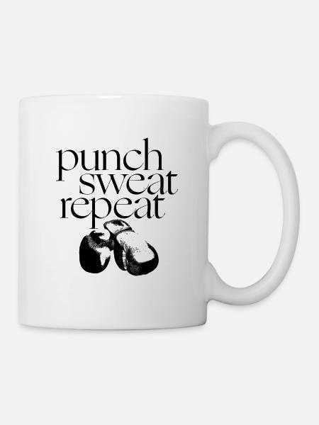 PUNCH SWEAT REPEAT - Mug blanc - blanc