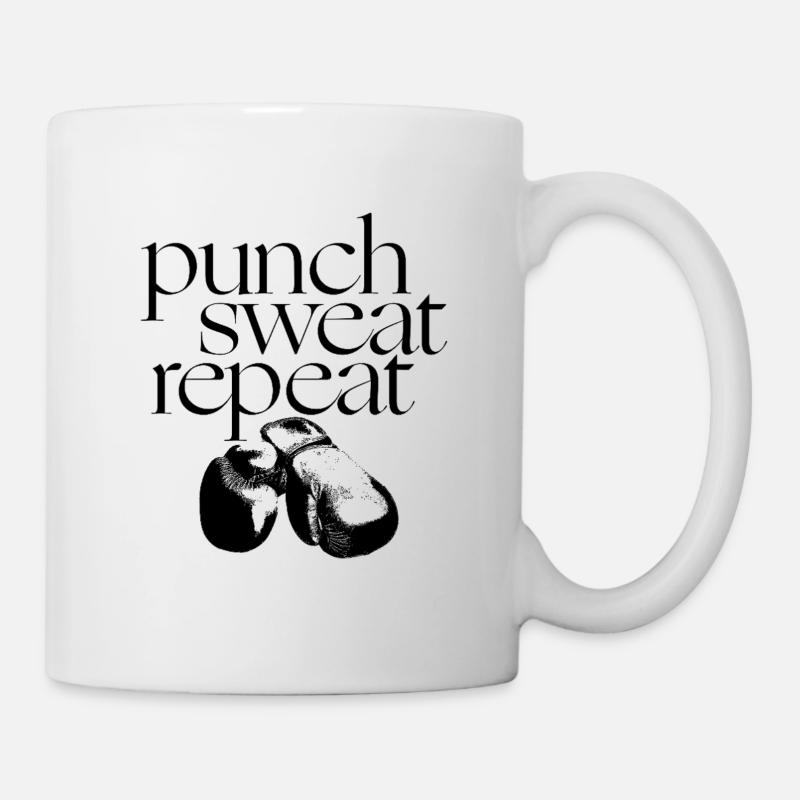 PUNCH SWEAT REPEAT - Mug blanc - blanc