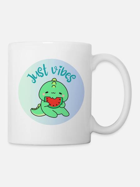 JUST VIBES - Dino - Mug blanc - blanc