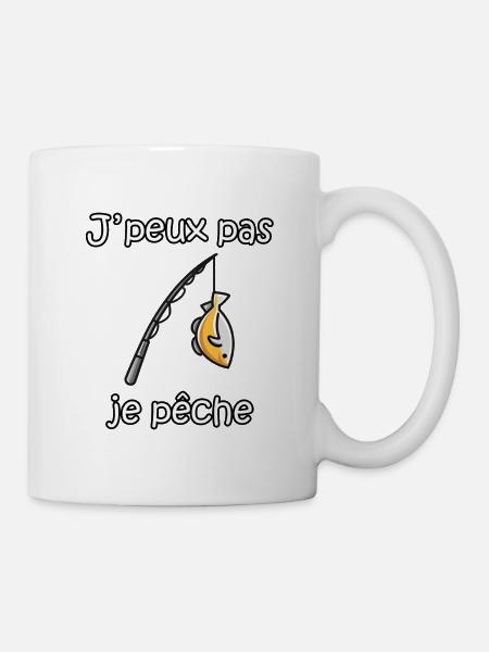 Ich kann nicht fischen – lustiger Fischer-Spruch - Tasse - Weiß