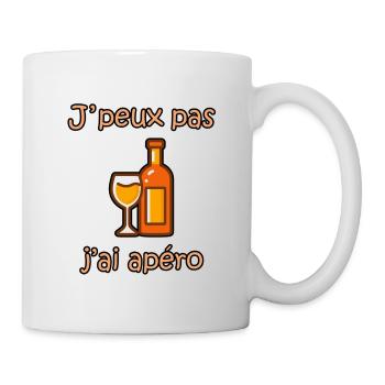 Ich kann nicht, ich habe einen Aperitif – lustiger Ausdruck, Kollegen - Tasse - Weiß - Rechts