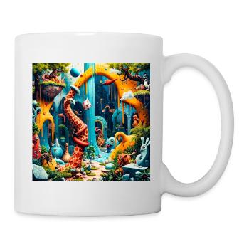 Colorful Dream World Dinosaur - Mug - white - Right
