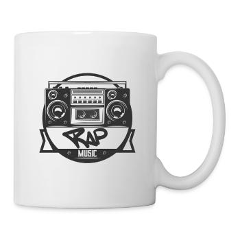 Musikbox Rap Logo Ghettoblaster - Tasse - Weiß - Rechts